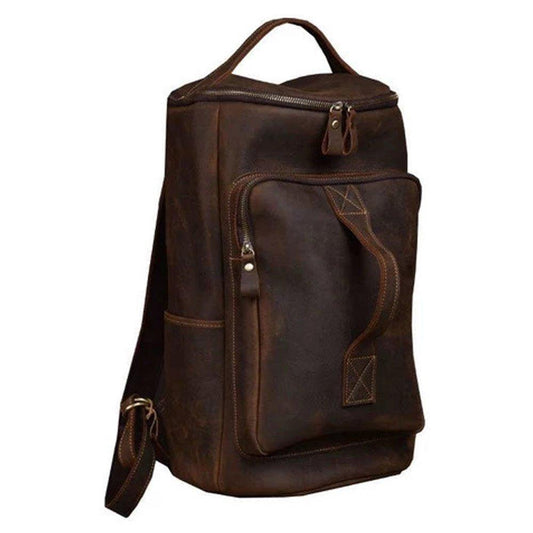 Large Leather Backpack Laptop - Woosir