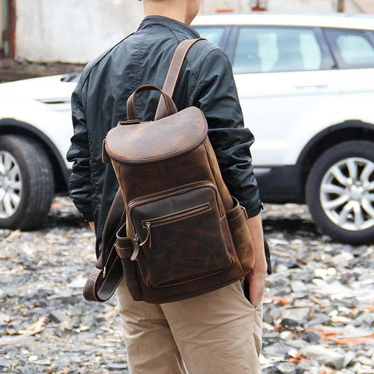 Woosir Leather Backpack Large Capacity for 15.6" Laptop - Woosir