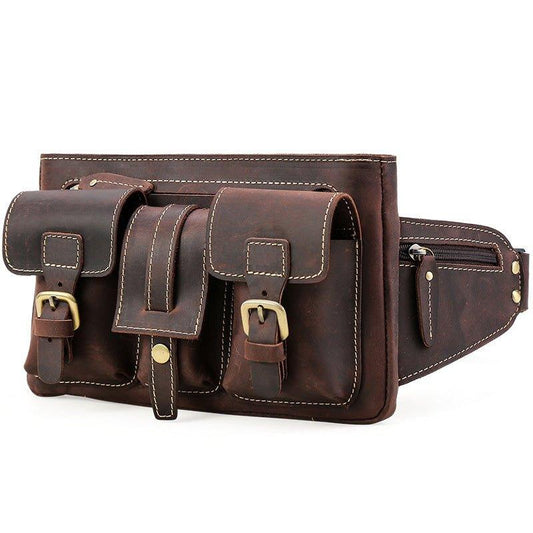 Woosir Leather Belt Bag with Pockets - Woosir