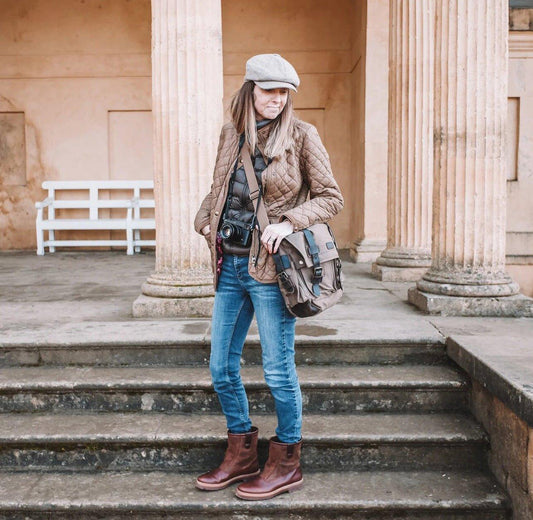 Leather Canvas Camera Bag Vintage Messenger Bag - Woosir