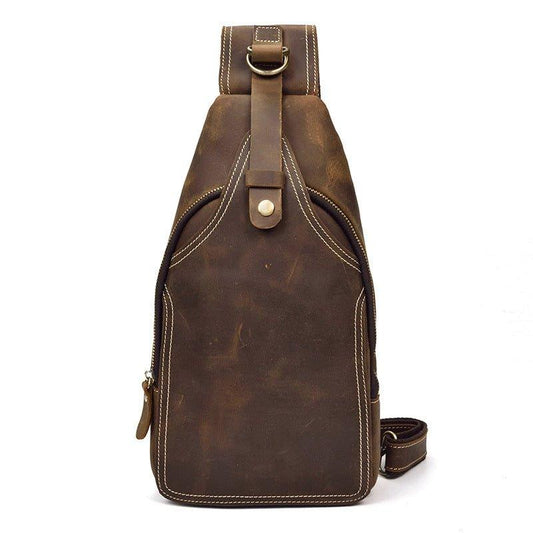 Leather Crossbody Bags for Men Sling Backpack - Woosir