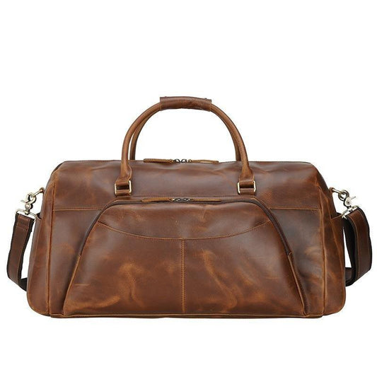 Leather Duffle Travel Bags for Men with Pockets - Woosir