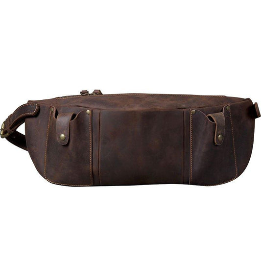 Mens Leather Crossbody Bag with Adjustable Belt - Woosir