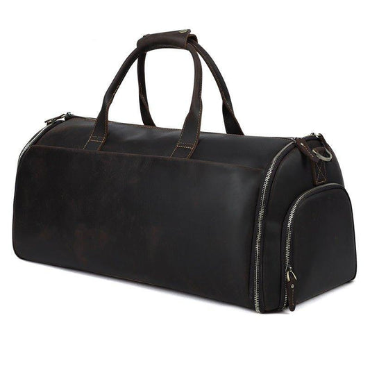 Leather Garment Bag Duffel with Shoe Compartment - Woosir