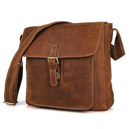 Woosir Leather Messenger Crossbody Bag Vintage - Woosir