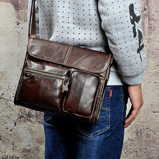 Woosir Leather Messenger Shoulder Bag for Men - Woosir
