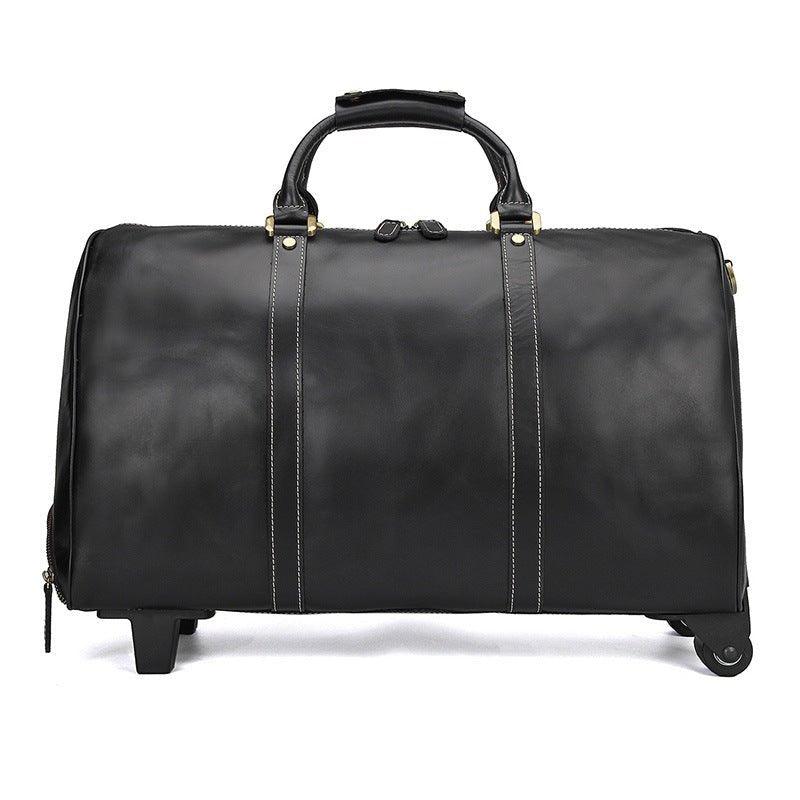 Leather Rolling Duffle Bag 20 Inch Woosir