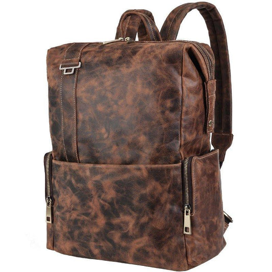 Woosir Leather Rucksack Men Dark Brown - Woosir