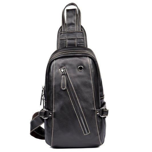 Leather Sling Bag Mens - Woosir