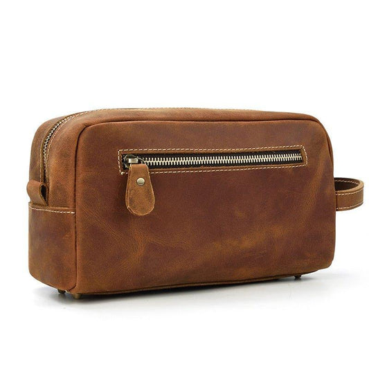 Woosir Leather Toiletry Bag Dopp Kit Shaving Case - Woosir