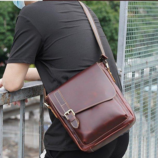 Woosir Men Bags Shoulder Vintage Genuine Leather Bag - Woosir