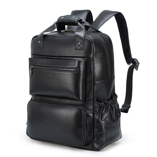 Woosir Men Black Leather Backpack - Woosir