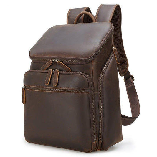 Woosir Men Leather Backpack 15 inch Laptop Business - Woosir