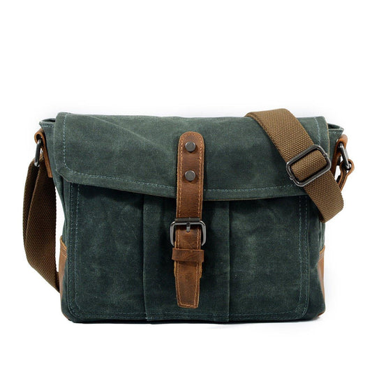 Vintage Waxed Canvas Crossbody Messenger Bag Small - Woosir