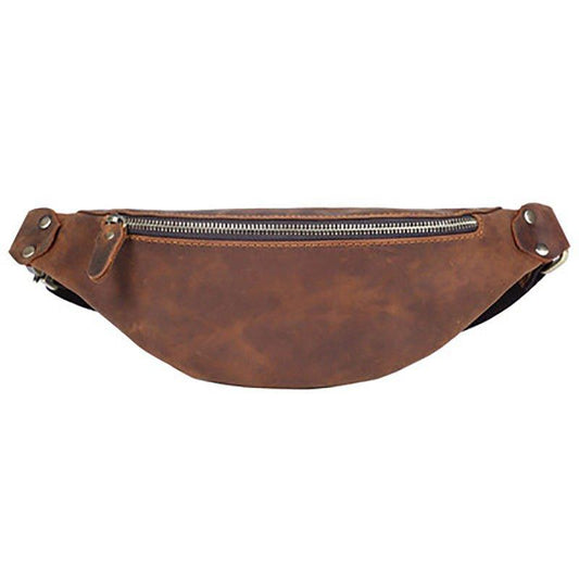 Men's Cowhide Leather Simple Sling Bag - Woosir
