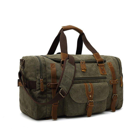 Mens Duffle Bag Canvas for Gym with Shoe Pocket - Woosir