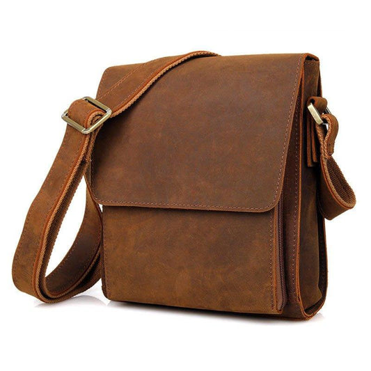 Small Messenger Bag Crossbody Leather for Men - Woosir