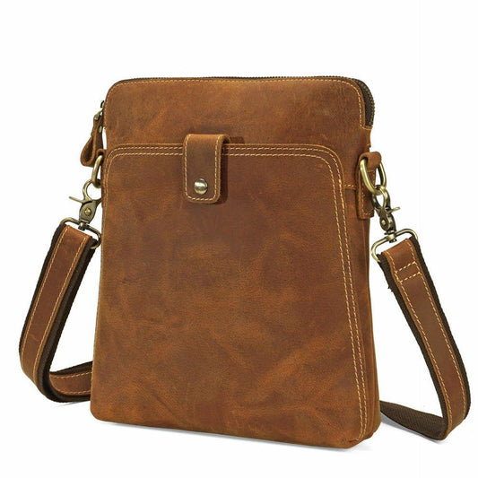 Woosir Mens Leather Shoulder Bags Brown - Woosir