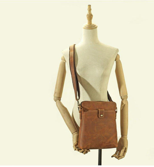 Woosir Mens Leather Shoulder Bags Brown - Woosir