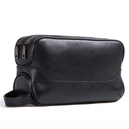 Woosir Mens Leather Toiletry Bag Black - Woosir