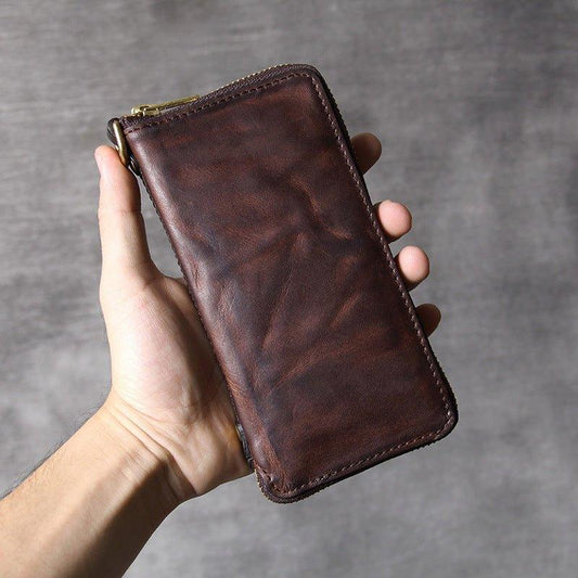 Woosir Mens Leather Wallet With Zipper Inside - Woosir