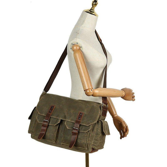 Vintage Canvas Messenger Bag for Laptop - Woosir