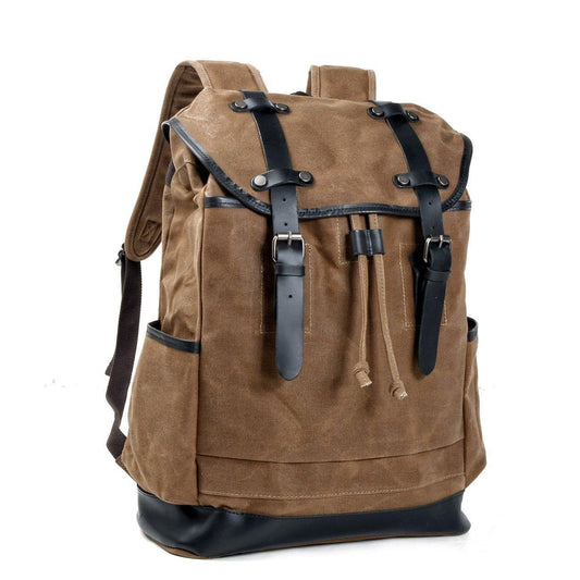 Men's Large Canvas Vintage Travel Backpack - Woosir