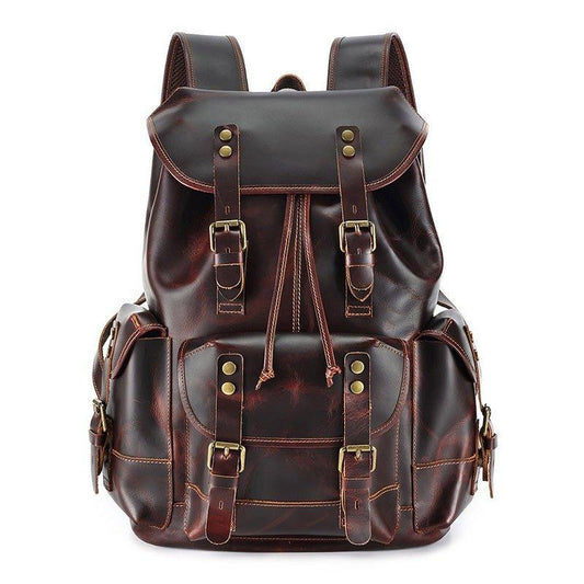 Woosir Men's Vintage Leather Backpack for 17 Inch Laptop - Woosir