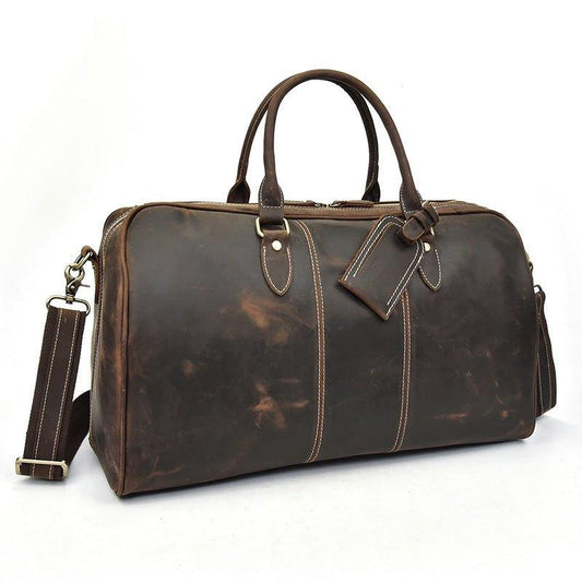 Mens Vintage Leather Large Duffle Bag Multi-Color - Woosir