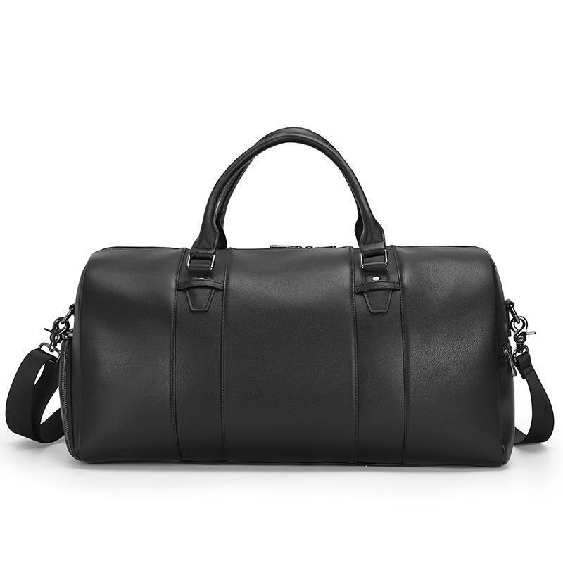 Woosir Modern Man Travel Bag Leather Black - Woosir