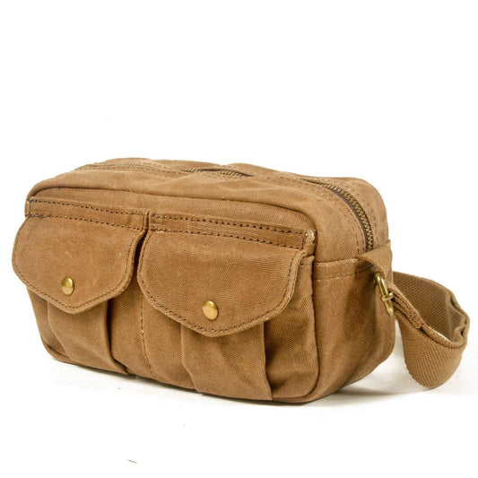 Small Messenger Bag Canvas Mens - Woosir
