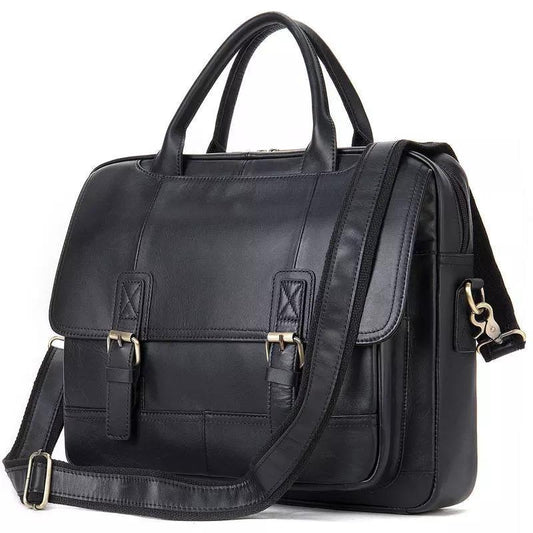 Woosir Office Document Laptop Leather Briefcase for Men - Woosir