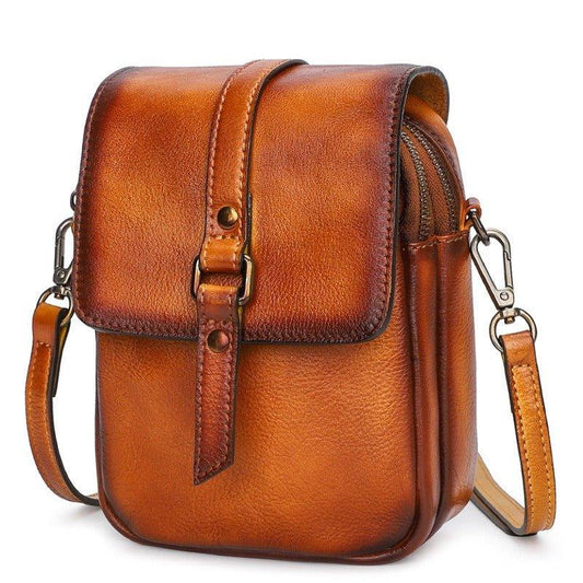 Vintage Leather Phone Pouch Bag Crossbody - Woosir