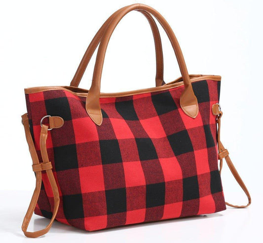 Woosir Plaid Handbags for Women Soft Flannel - Woosir