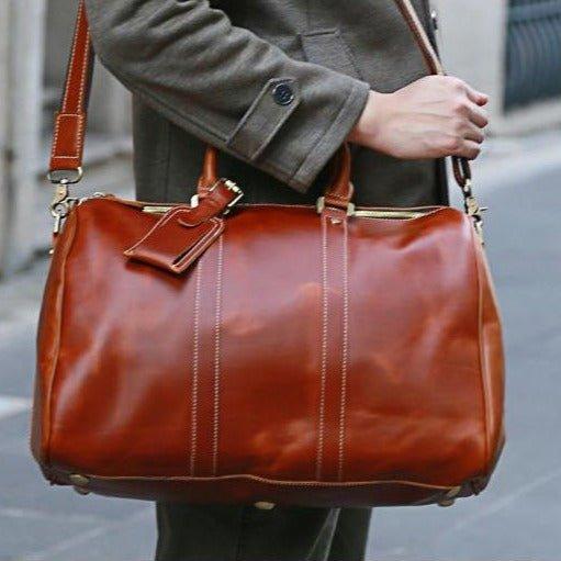 Real Leather Duffel Bags For Men 18 Inch - Woosir
