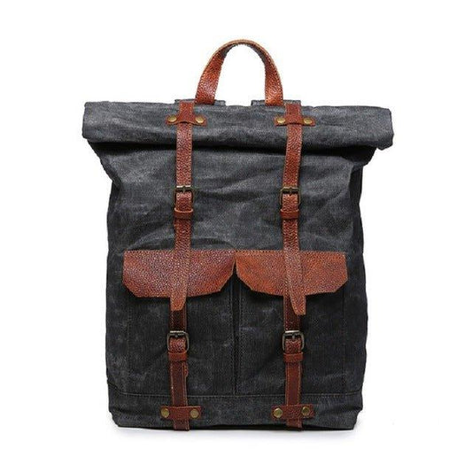 Canvas Vintage Backpack Roll Top - Woosir