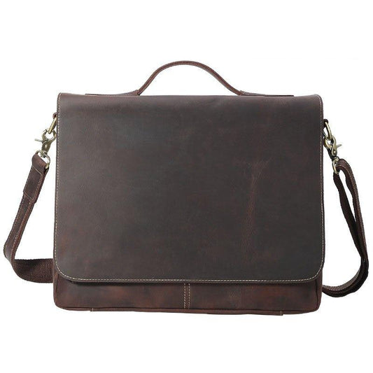 Woosir Slim Leather Laptop Briefcase 15 inch - Woosir