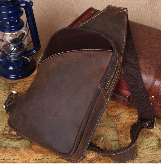 Sling Backpack Crossbody Leather - Woosir