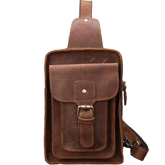 Sling Crossbody Bag Leather Vintage - Woosir