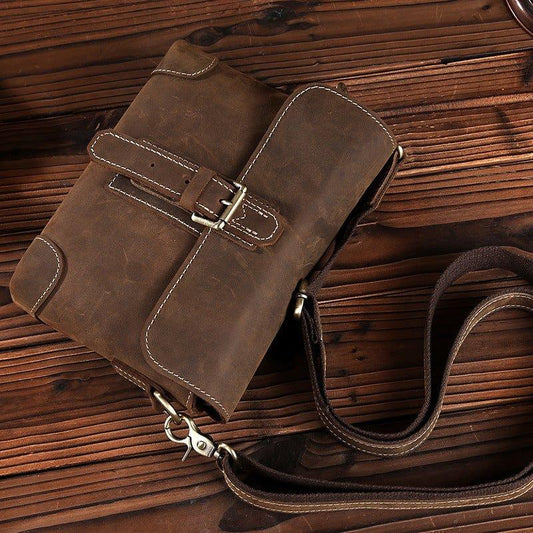 Woosir Small Leather Shoulder Bag Brown - Woosir