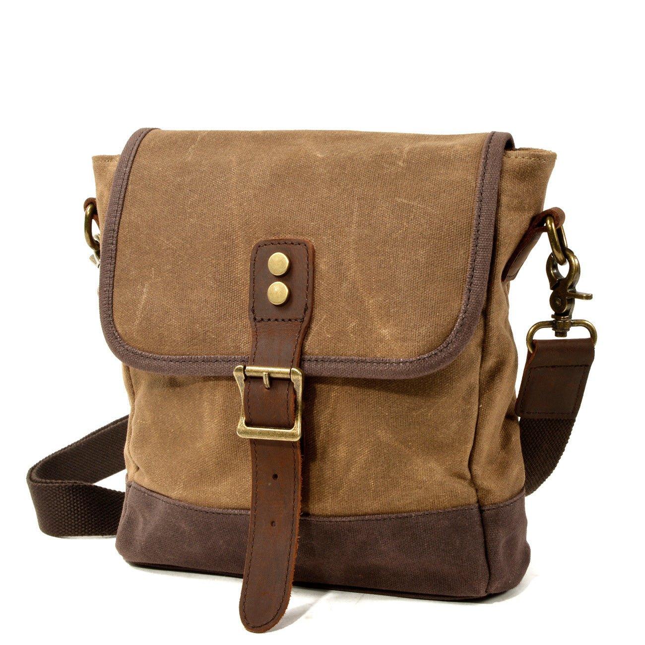 Cool Leather Mens Small Messenger Bags Vintage Shoulder Bags For