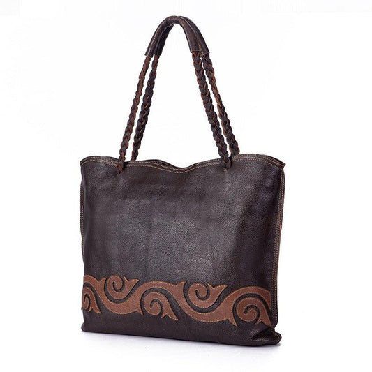 Woosir Soft Leather Large Tote with Zipper - Woosir