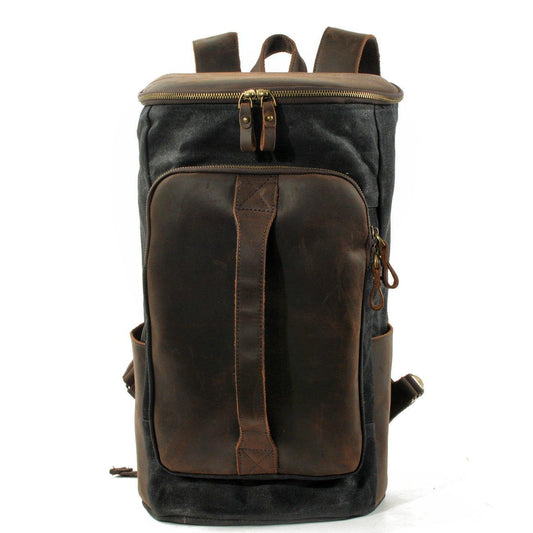 Large Wax Canvas Backpack Vintage Mens - Woosir