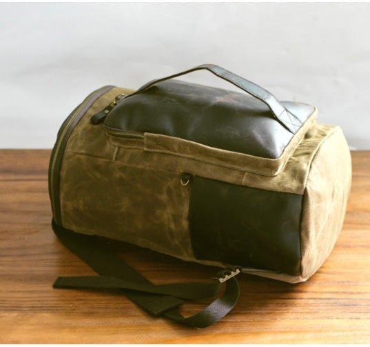 Large Wax Canvas Backpack Vintage Mens - Woosir
