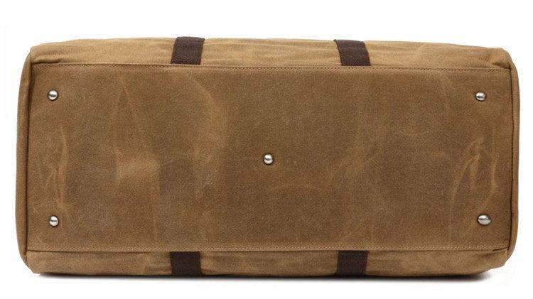 Mens Waxed Canvas Travel Duffle Bag Carry-on Size - Woosir