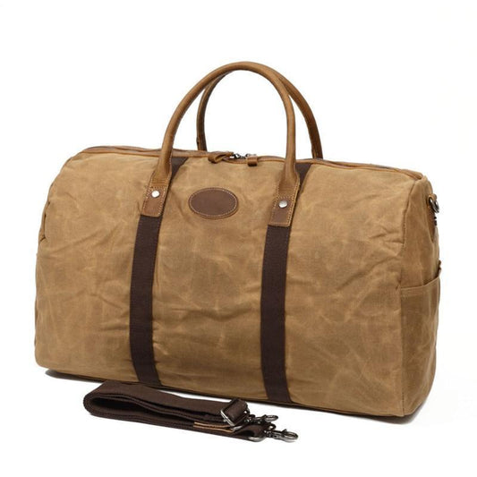Mens Waxed Canvas Travel Duffle Bag Carry-on Size - Woosir