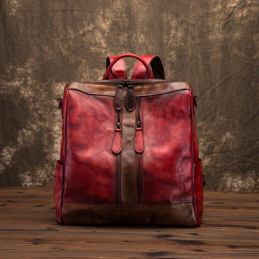 Vegan Convertible Leather Backpack for Women - Woosir