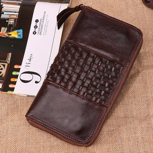 Woosir Vegetable Tanning Leather Mens Long Wallet - Woosir