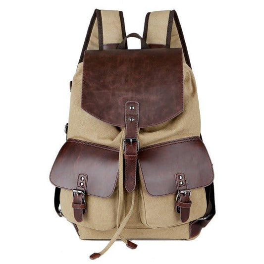 Vintage Canvas Backpack Purse Travel for Men - Woosir