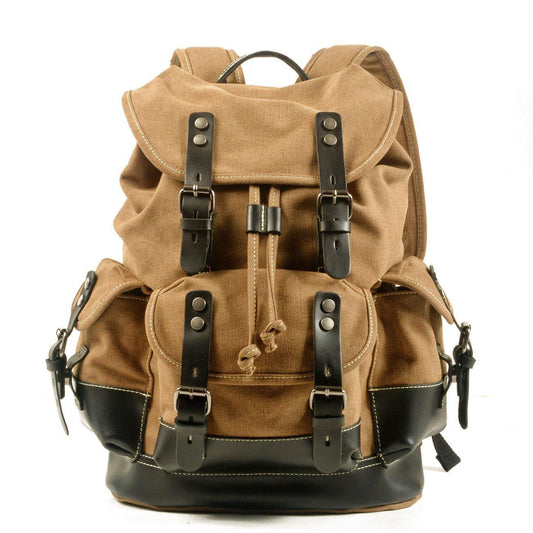 Vintage Waxed Canvas Backpack Waterproof for Men - Woosir